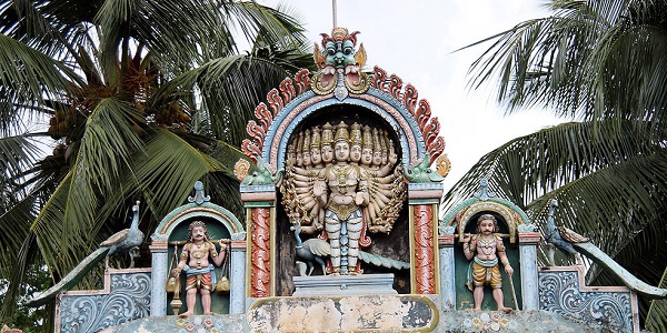 Front view of Ilanji Murugan Temple Tirunelveli