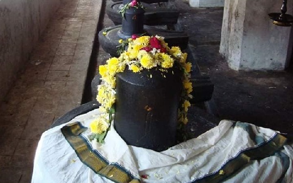 Series of Lingas kept in order with decoration in papanasam temple (பாபநாசம் சிவன் கோவில்)