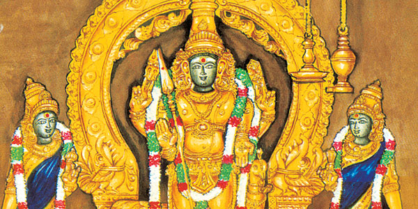 Painting of Sri Subramanya Swamy in Ilanji Kumaran Temple Tirunelveli