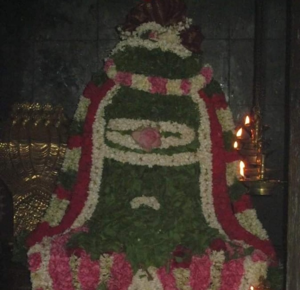 Ambasamudram Kasipanathar Temple Sivalingam is decorated well with flowers.