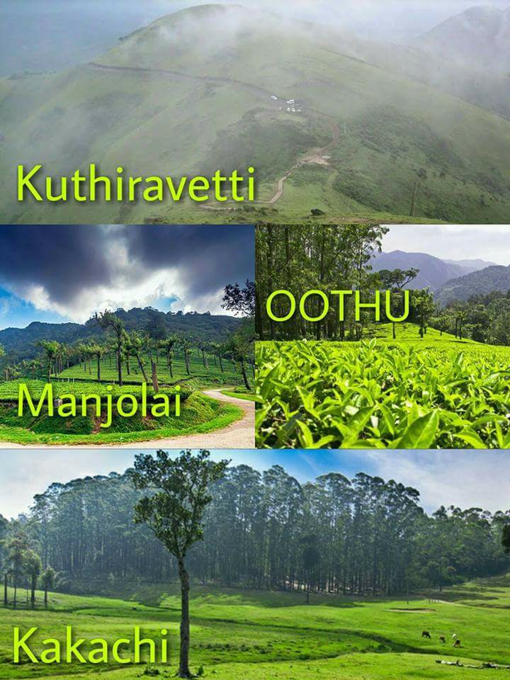 Collage of the villages in Manjolai such as Kuthiraivetti, Oothu, and Kakachi. 