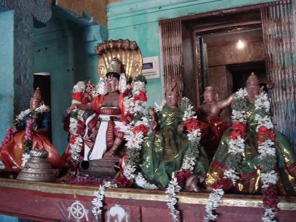 Lord Vishnu is seen with other deities of Sri Vaikundanatha Perumal temple - one of the 108 Divya Desams in Tirunelveli
