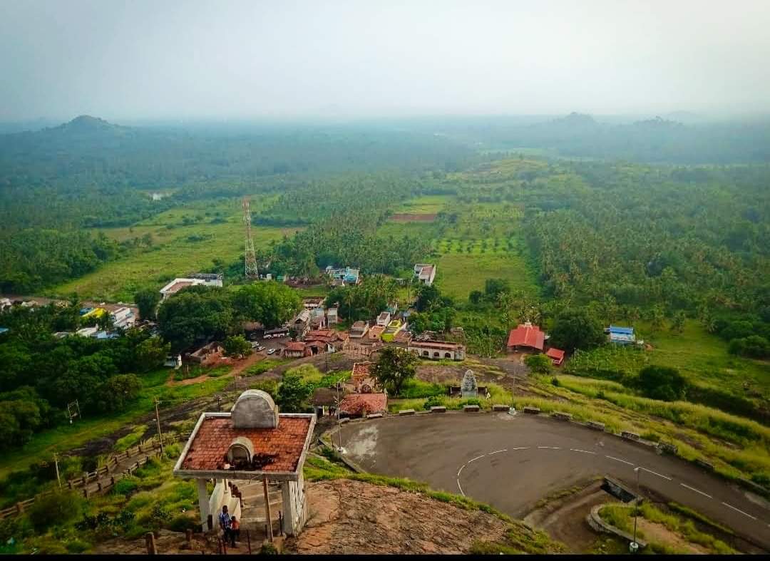 Aerial view of Panboli town from the Thirumalai Kumaraswamy temple.